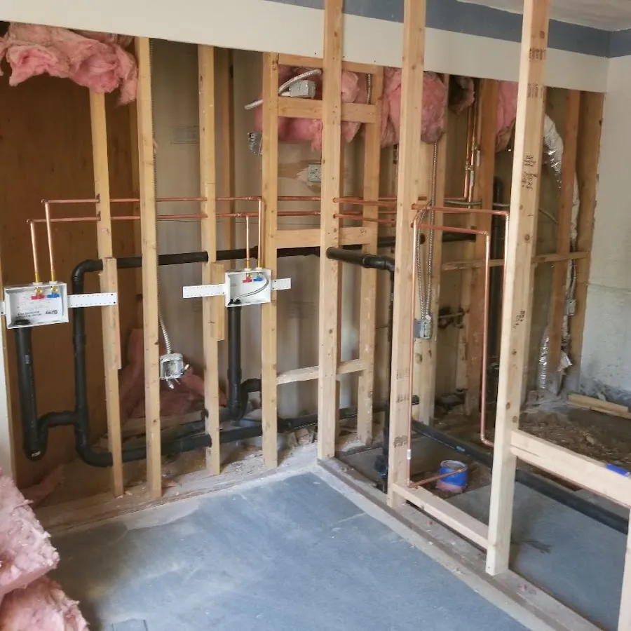 Copper pipe rough-in and plumbing installation in Elkridge